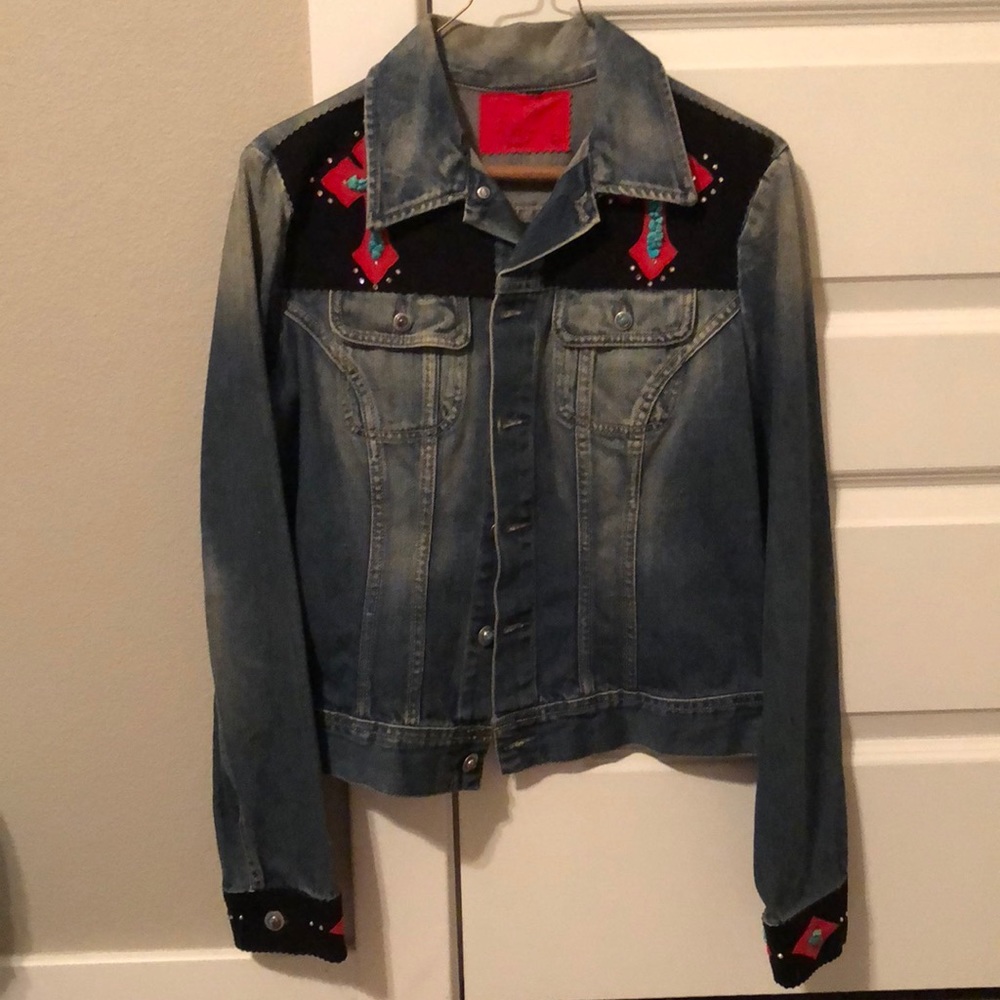 Denim jacket with embellishments